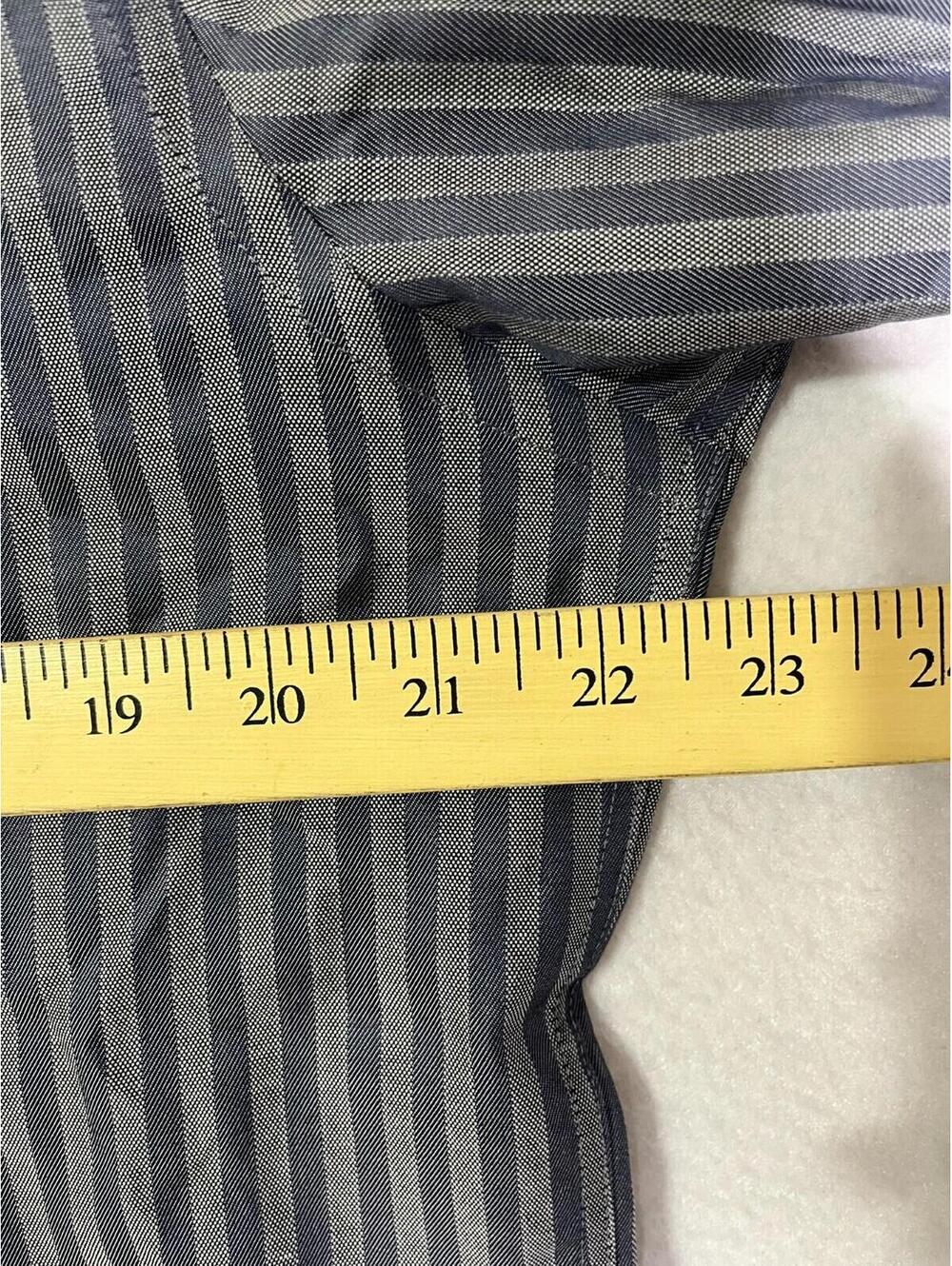 Egara Men's Wearhouse Gray Striped Button Up Shirt Non-Iron Slim Fit Mens Size L - Picture 4 of 7